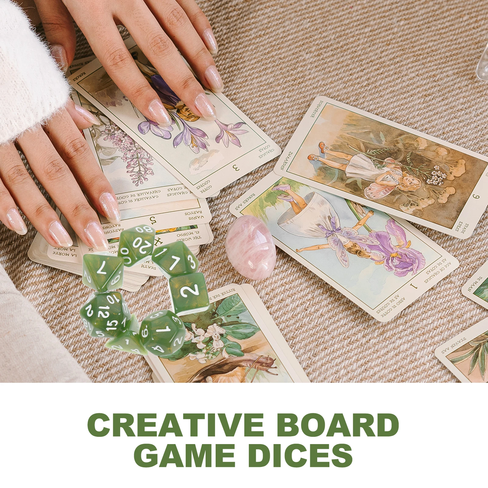 2 sets veelzijdige grote genummerde groene standaard 10-zijdige dobbelstenen party game accessoires acryl prop bordspellen set