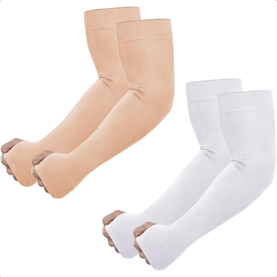 Newbyinn Manicotti con protezione solare UV con foro per il pollice per uomo Donna Manicotto rinfrescante per giovani per coprire il tatuaggio MidComprion