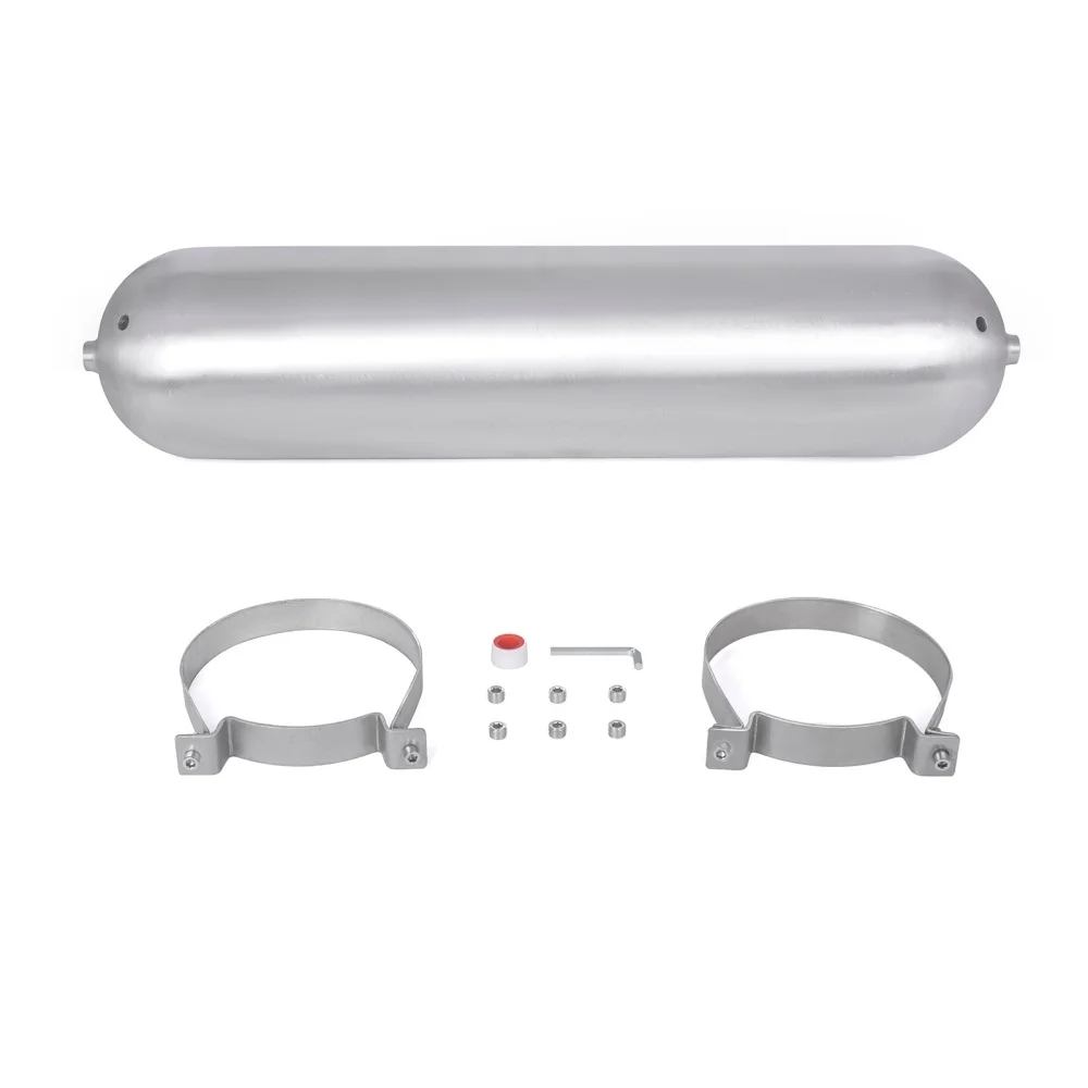 Universal 5 Gallon Silver Aluminum Air Tank With Six 1/4 NPT Ports For Air Suspension