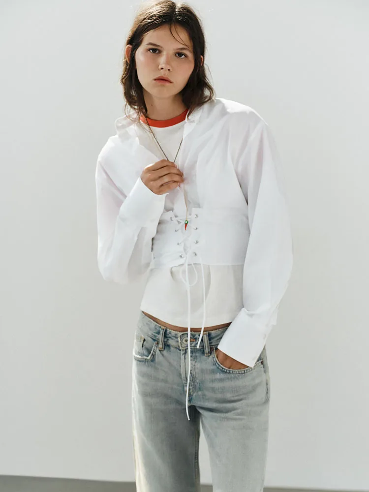 New 2026 Autumn Women's Long Sleeve  Shirt with Bow Tie Fubao Silk Top Chinese Style Fashion Ladies' Premium Clothing