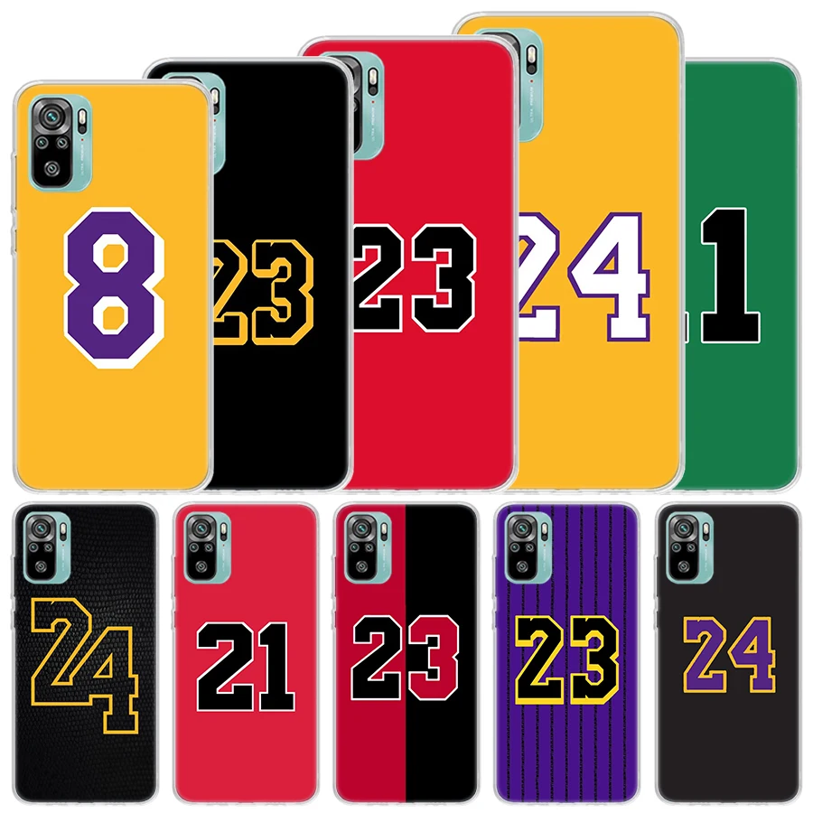 Basketball 23 24 Number Soft Case For Xiaomi Redmi Note 13 12S 11S 10S 12 11 10 Phone Cover 11T 11E Pro Plus 9 9S 8 8T Shell Coq