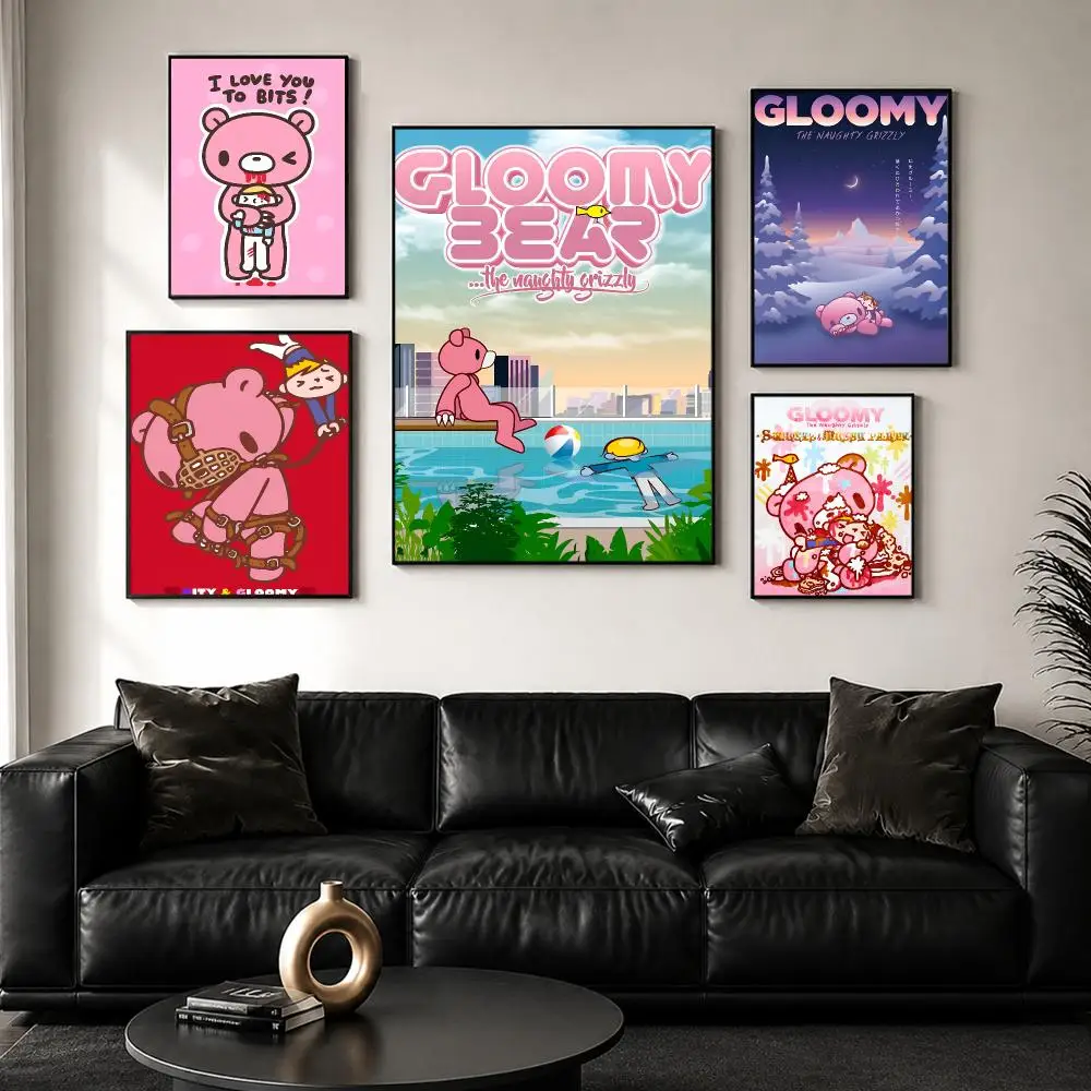 Cartoon G-Gloomy Bear Poster Perfect Sticker Self Adhesive for Office Home Theater Wall Art Decor Fancy Gift
