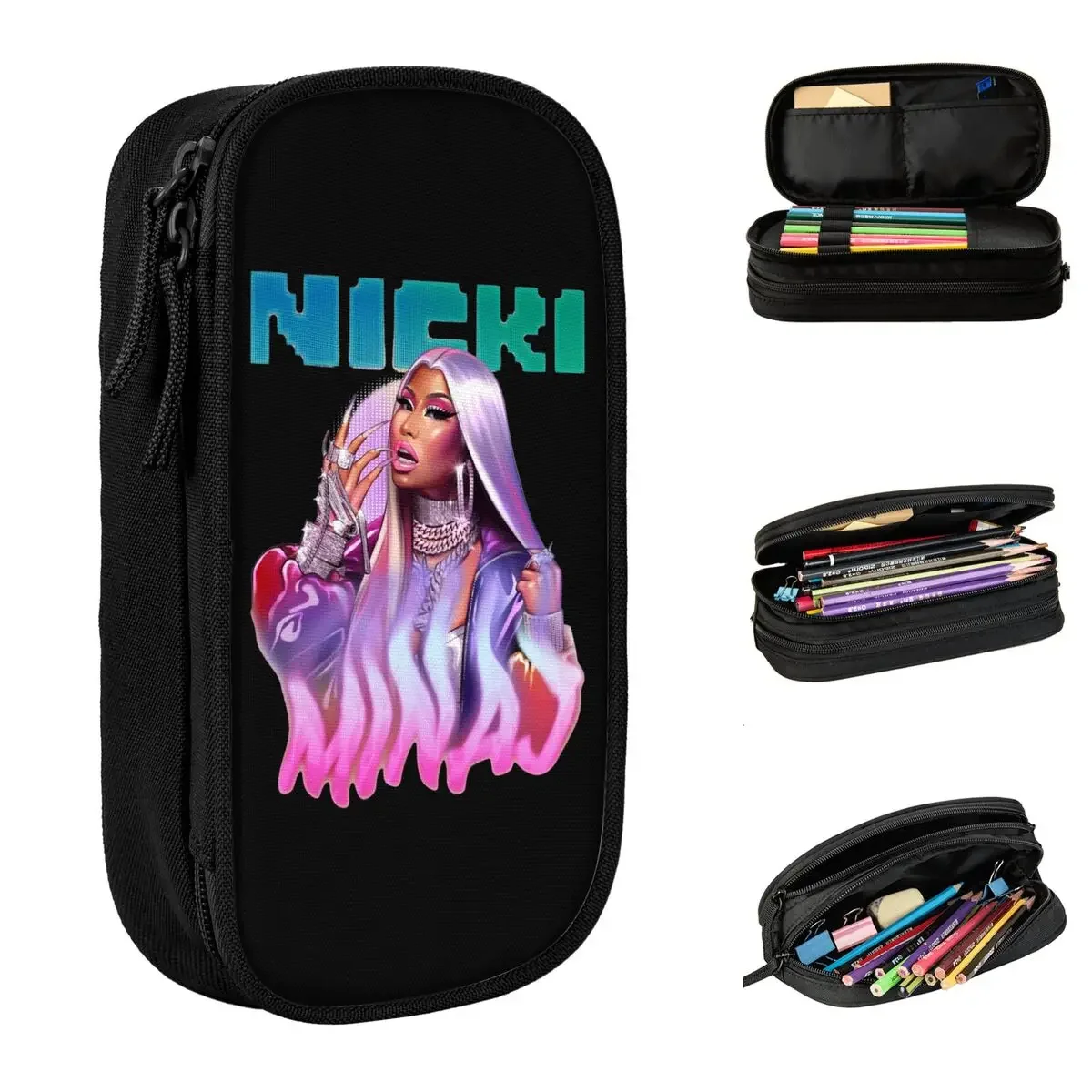 Nicki Minaj Rap Gag City Pencil Cases Cute Rapper Singer Music Pen Bag Girl Boy Big Capacity Students School Gifts Pencilcases