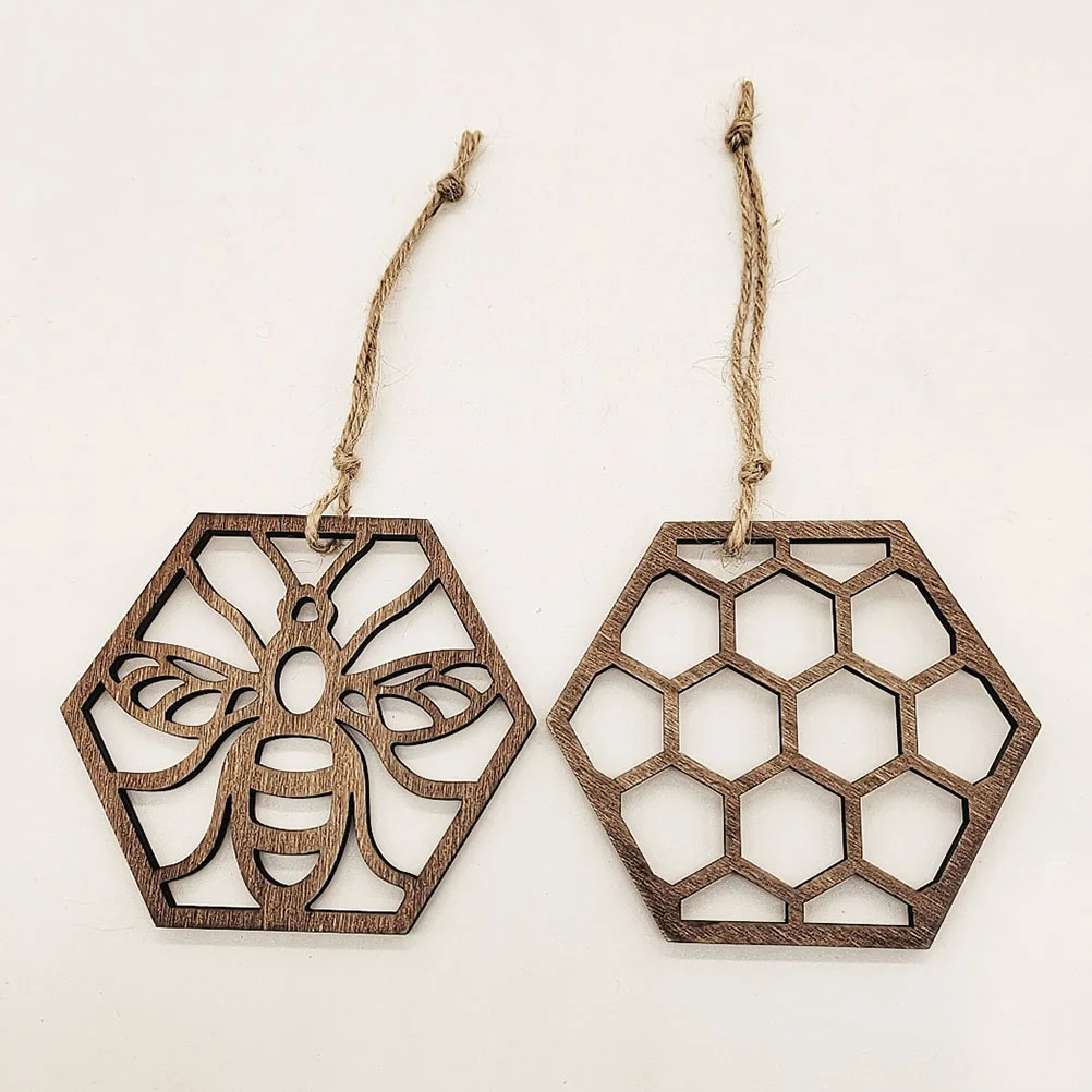 

5pcs Beehive Decor Wooden Coaster Home Supplies Smooth Round Tableware Mat Craft Gift Ideas Kitchen Decoration