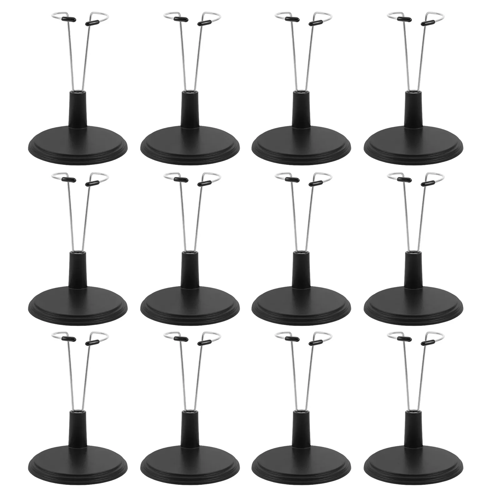 

12Pcs Adjustable Action Figure Support Stand Rack for Display Storage Pose Protection Scratch-Free Stable Holder Black 5.9inch