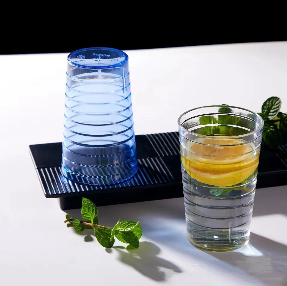 5pcs transparent plastic anti-fall cold water cup beverage cup water cup beer cup easy to carry - view 4
