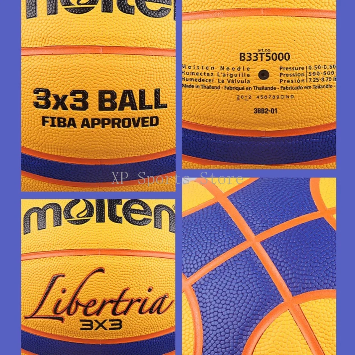 Pallone da basket Molten B33T5000 - Design 3x3, adatto per interni/esterni, perfetto per l'allenamento e i giochi competitivi per uomini e donne
