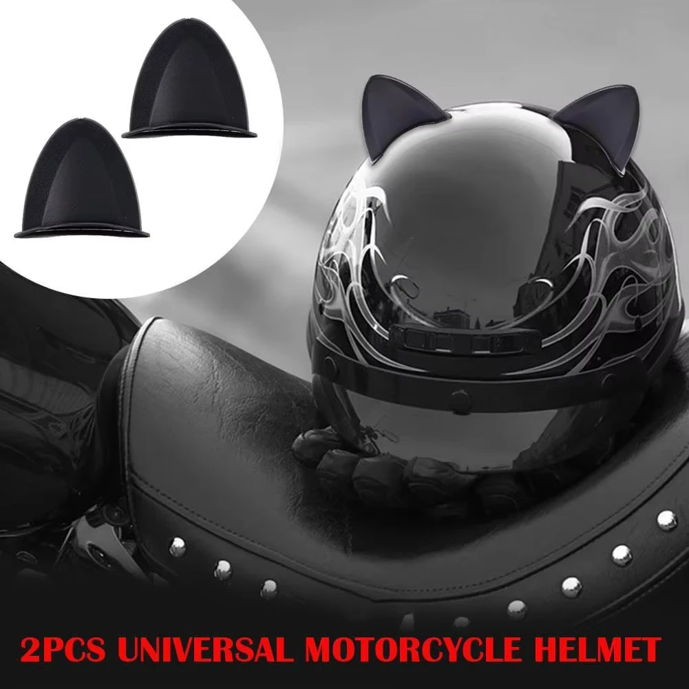 2pcs Universal Motorcycle Helmet Cat Ears Decoration Outdoor Sport Devil's Horns Corner Motorcycle Helmet Decoration Accesso