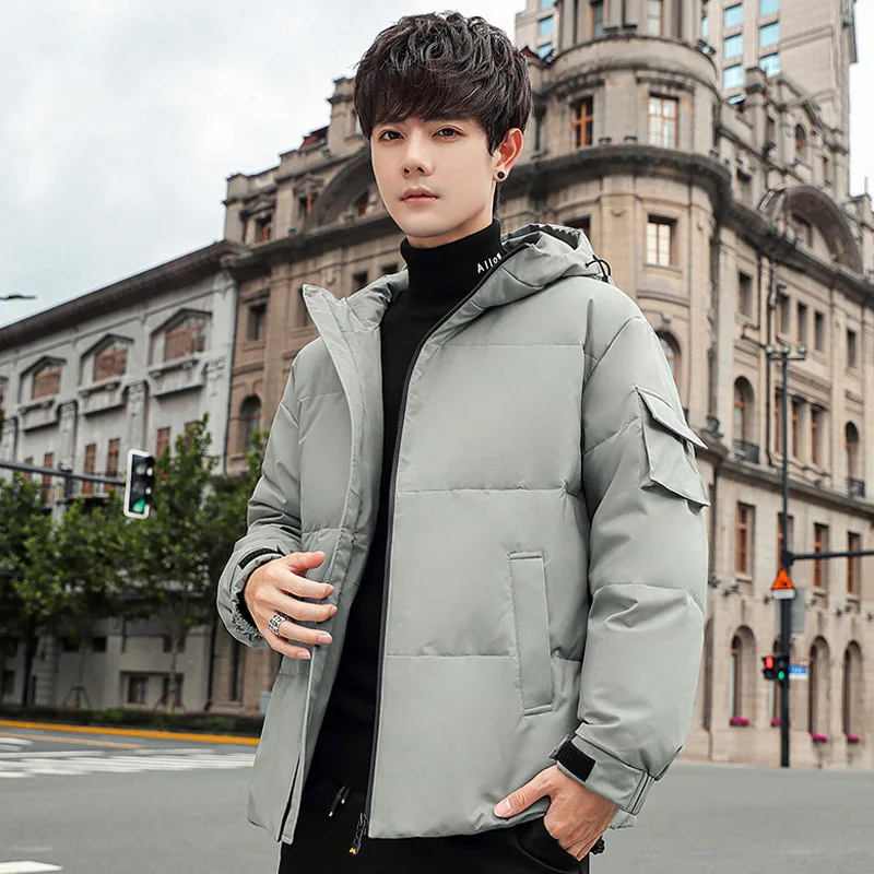 

Hot Sale Windproof Down Jackets Men Warm Hooded Winter Outerwear High Quality Casual White Coats Male Padded Jacket Q41