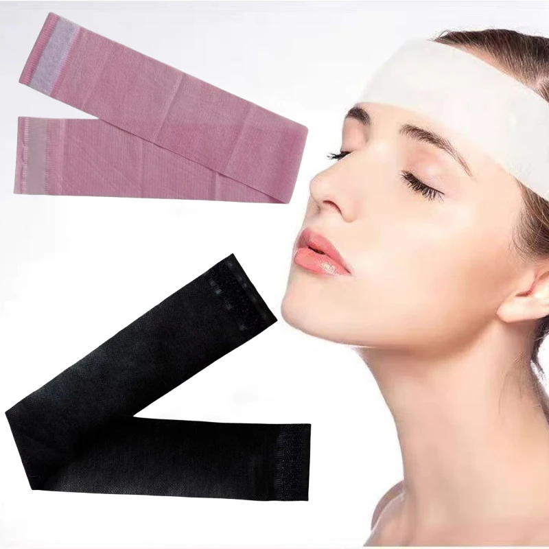 50 pçs descartáveis headbands para faciais spa estiramento não tecido macio cuidados com a pele faixas de cabelo feminino salões rosto lavagem ferramentas de beleza