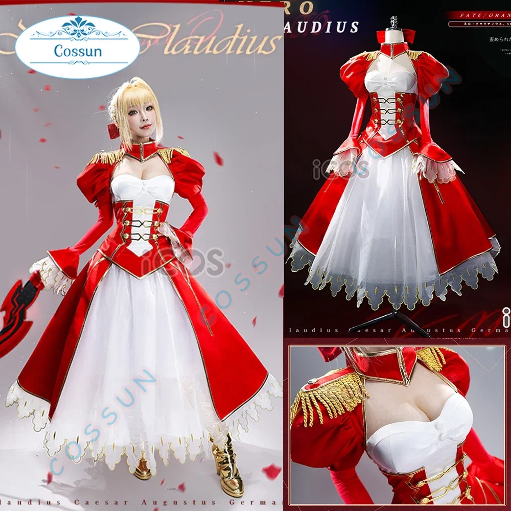 Nero Fate/Grand Order FGO Cosplay Saber Red Dress Cosplay Costume Gorgeous Clothes Halloween Costume Female