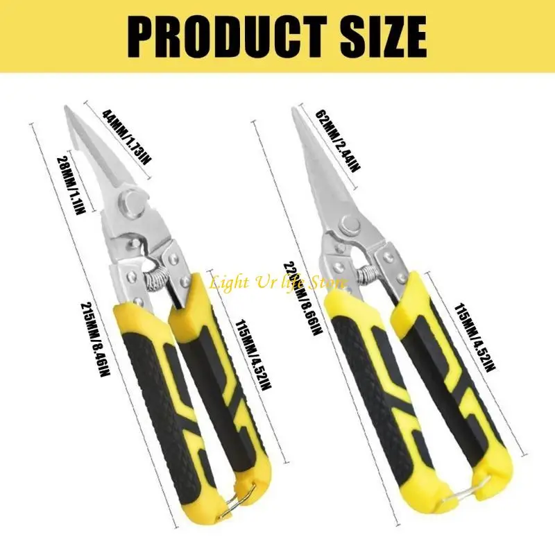 63ha การบินที่แม่นยำดีบุก Snips อเนกประสงค์สแตนเลสสตีลตัดตามหลักสรีรศาสตร์กรรไกรสำหรับโครงการอุตสาหกรรมและ DIY