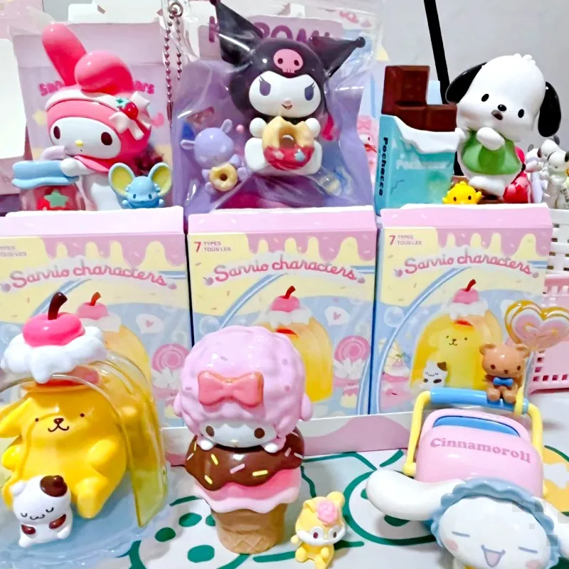 صندوق أعمى لشخصيات Miniso Sanrio ، صندوق لغز قابل للتحصيل كاواي ، زخرفة غرفة كاواي لطيف ، هدية عيد ميلاد للفتيات