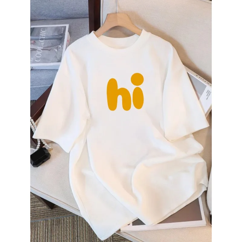 Unique Design Sense Pure Cotton Printed Men's and Women's T-shirt Summer New Fashion Trend Loose Casual Round Neck T-shirt
