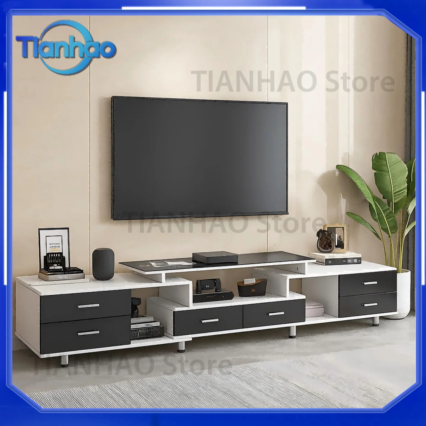 Extendable TV Stand Set for Living Room Modern Minimalist Coffee Table and TV Cabinet for Small Spaces For 2025