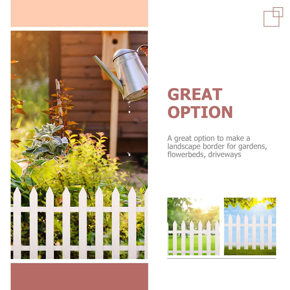 

Plastic Garden Fence Well-Made DIY Yard Fence Scene Decor Landscape Border Flowerbed Lawn Courtyard Outdoor Ornament