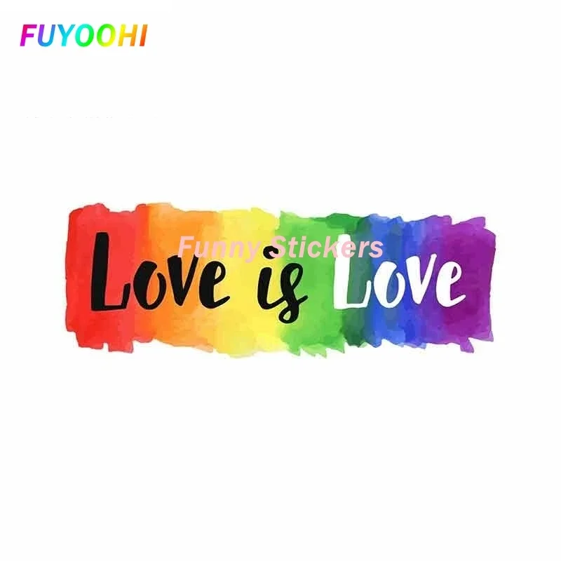 

FUYOOHI Play Stickers Love Is Love Gay Pride LGBT Car Stickers Waterproof Sunscreen Decal for JDM Bumper Trunk Truck Graphics