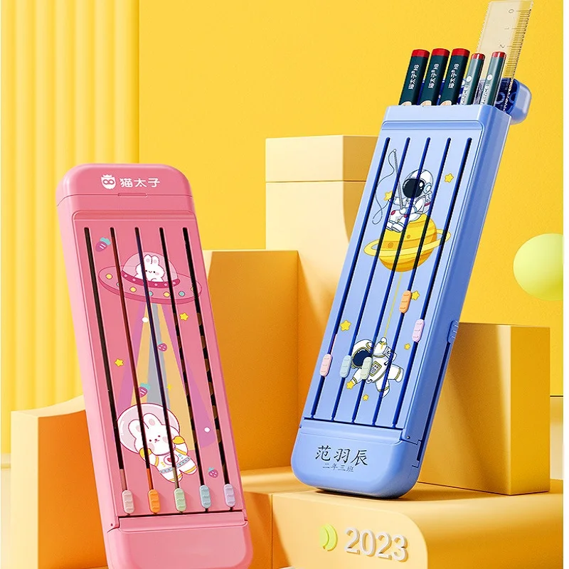 

Space Pencil Case With Slide Out Aesthetic Stationery Set For Kid School Teenage Girl Boy Bag Pen Pouch Color Organizer Gift Box