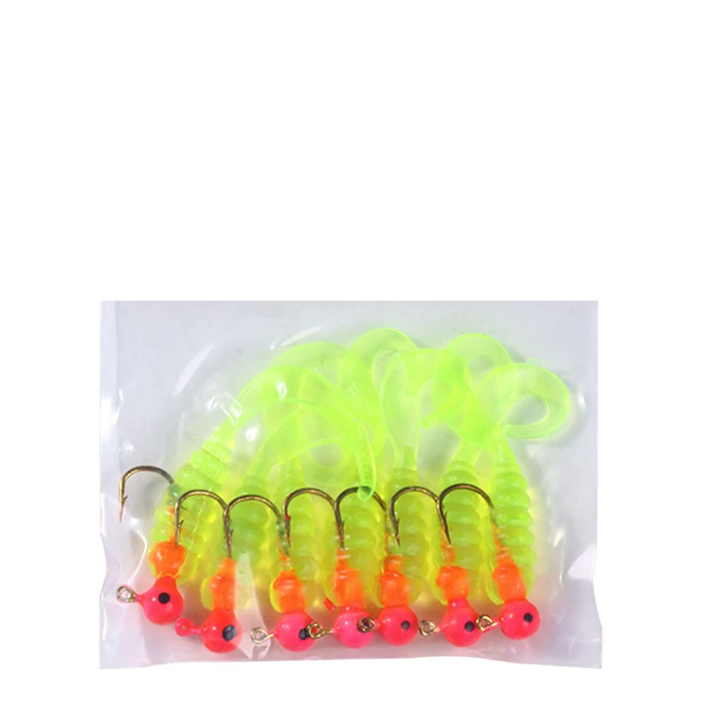 7er-Set 50mm Mehrfarbige Jig-Silikonwürmer Weichköder mit Haken 2,6g Wobbler Karpfenköder Künstliche Gummiköder für Zander – Detail 7