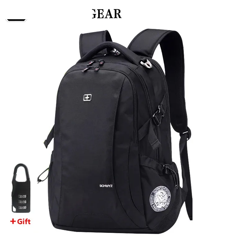 

Swiss Men's anti theft Backpack Notebook School Travel Bags waterproof Business 15.6 17 inch laptop backpack women mochila USB