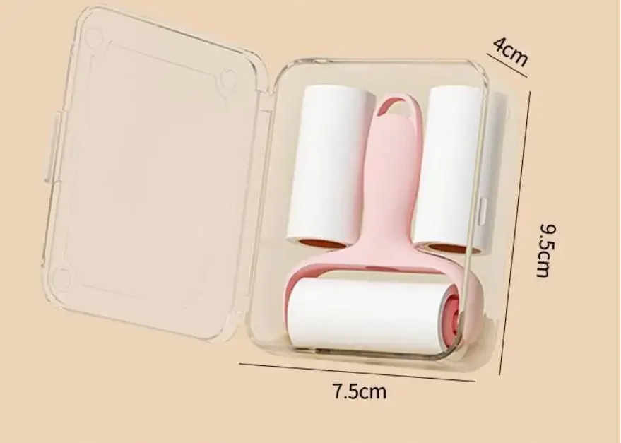 3-in-1 Mini Portable Lint Roller Convenient Mini Lint Roller Kit 1 Handle + 3 Refill Rolls Pocket Dust Fluff Roller For Clothing