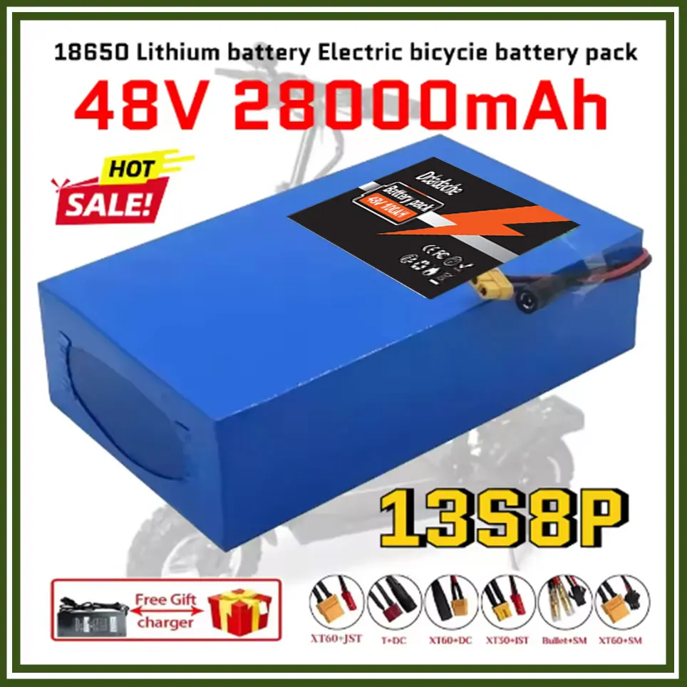 Image of 18650 Lithium-Akku-Pack 13S8P 48V 10000mAh 100Ah Große Kapazität Geeignet für 48V 250-1500W Eingebautes BMS+54,6V2A Ladegerät