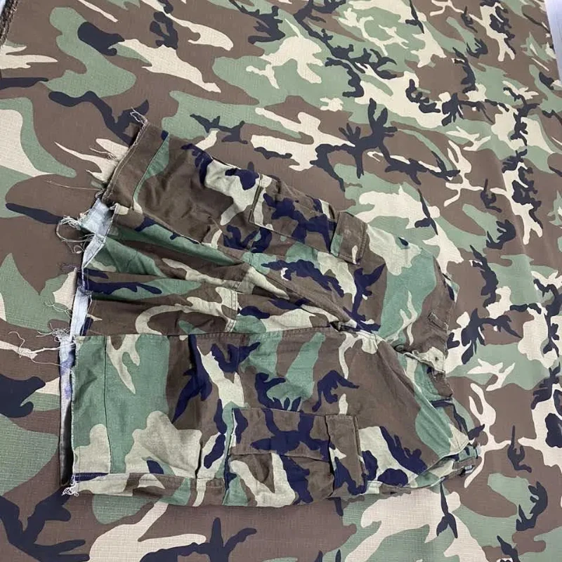 Camouflage Workwear Seven-minute Shorts Washed Do Old Hip-hop Style Loose Wide-legged Pants Daily Casual Versatile Men\'s Pants