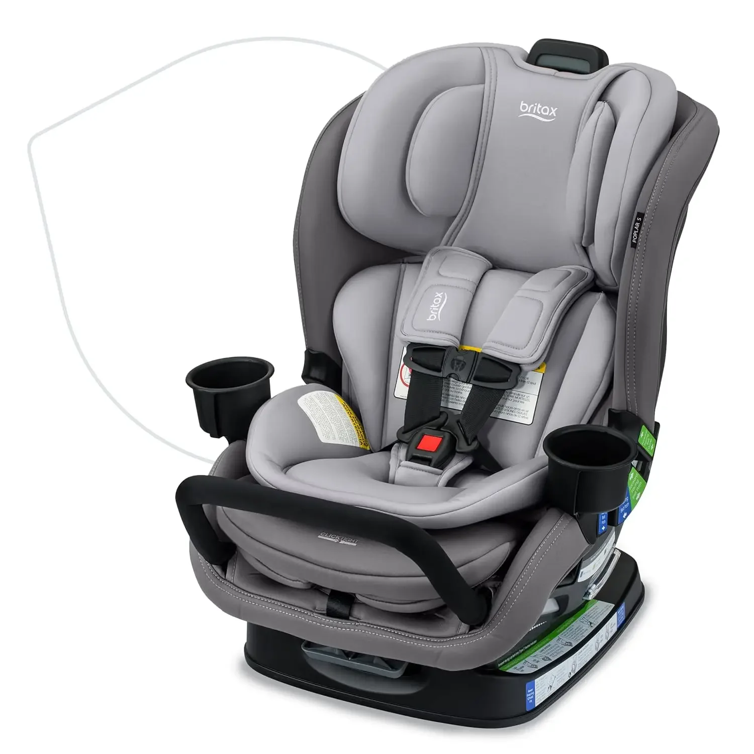 Convertible Car Seat, 2-in-1 Car Seat with Slim 17-Inch Design, ClickTight Technology, Glacier Graphite