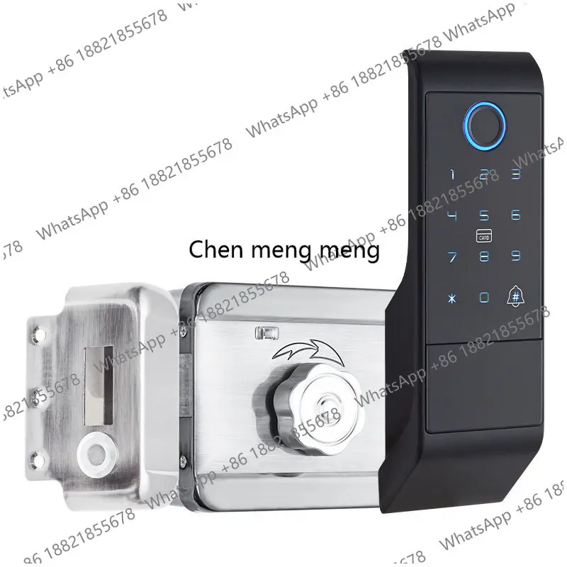 

Old-fashioned anti-theft door changed to smart lock outdoor waterproof courtyard door bull head lock