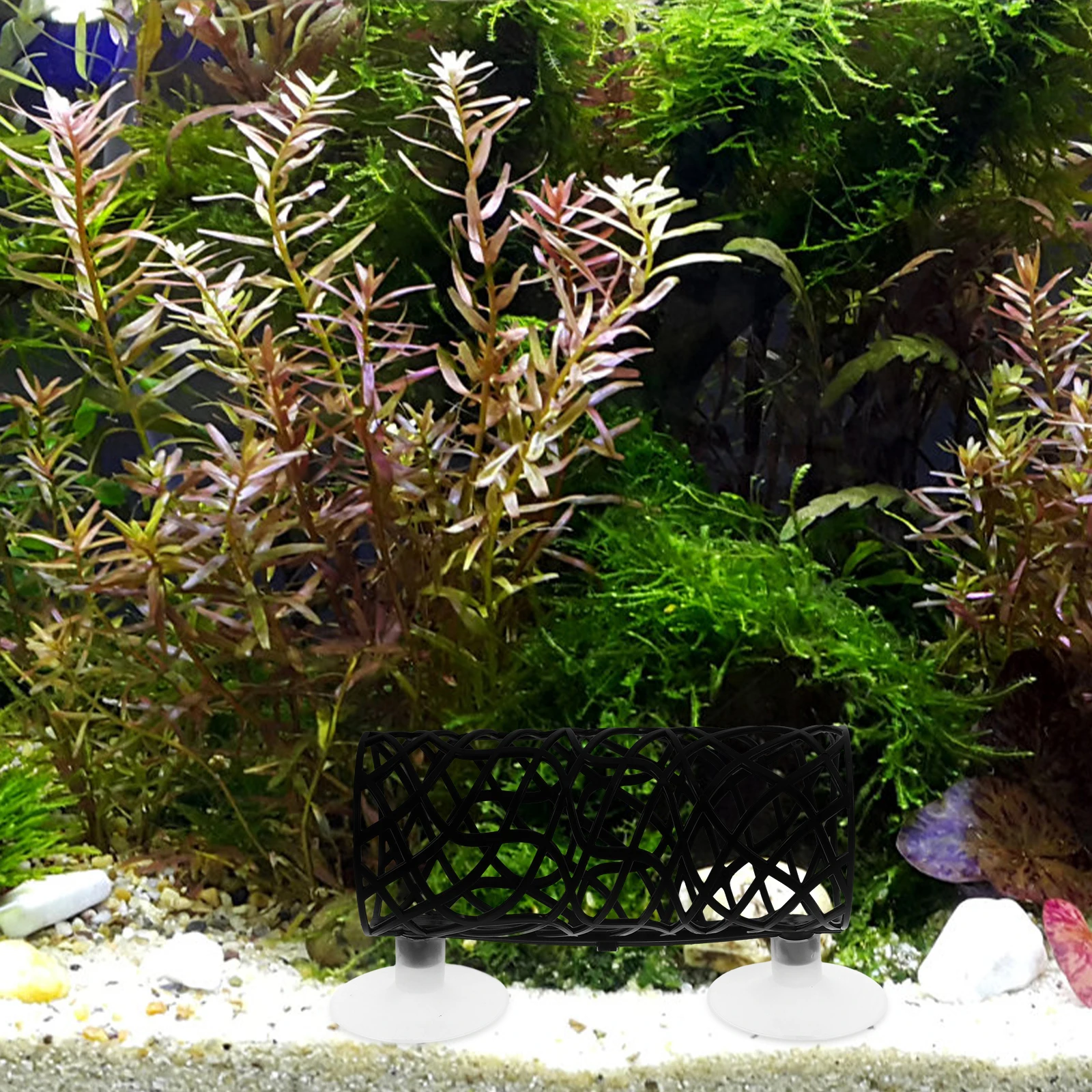 

1 Set Bed Hide Cave Decor Ornament Abs Material Easy Install For Betta Shrimp Aquarium Hollowed Tunnel Fish Bed Betta Tank Decor