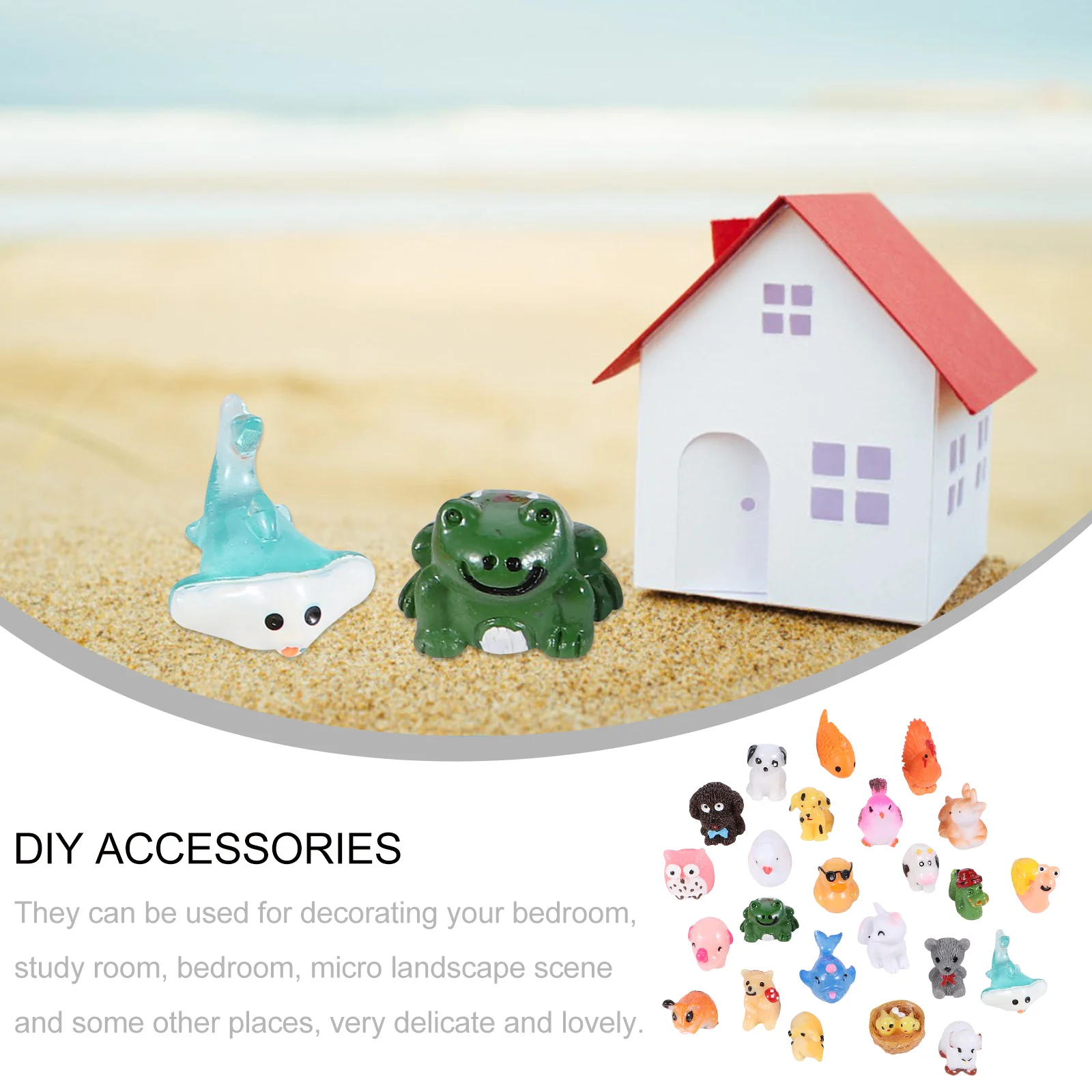 

50 Pcs Accessories DIY Cartoon Ornament Decorations Resin Garden Micro Landscape Plant Craft Set