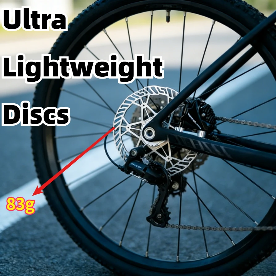 

2026 Ultralight Bicycle Brake Disc Pads 140/160MM 83g Gravel Bike Discs Without Locking Covers