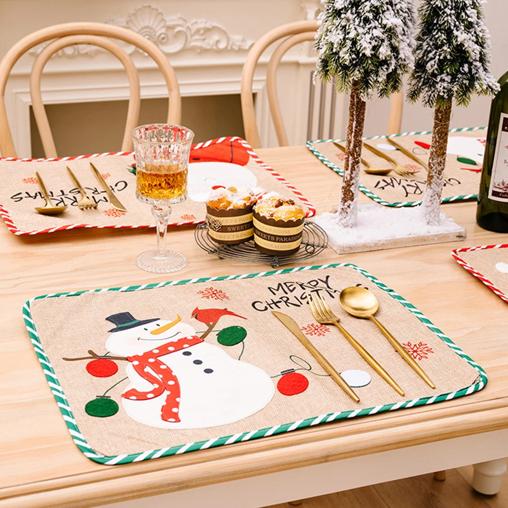شريط تصميم عيد الميلاد المفارش القماش مكان الحصير مقاومة للحرارة المضادة للانزلاق عيد الميلاد الجدول حصيرة المنزل عشاء ديكور للطاولات الطرف