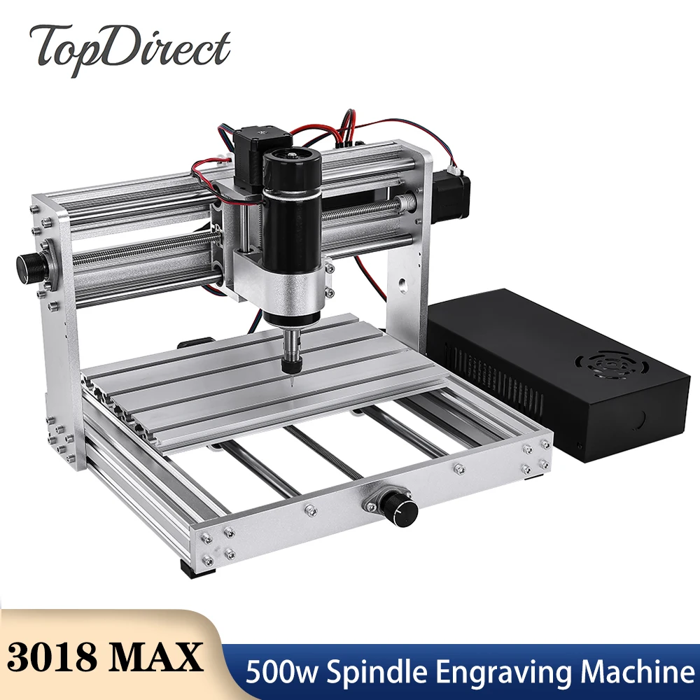 TopDirect 500w Spindle Metal Milling Cutting Machine CNC 3018 MAX 20W Laser Engraver DIY Cutter Woodworking for Acrylic Plastic