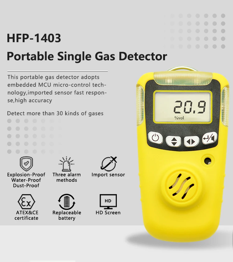 ATEX CE Mini H2 Meter Factory Supply Portable Hydrogen H2 Gas Leak Alarm Detector