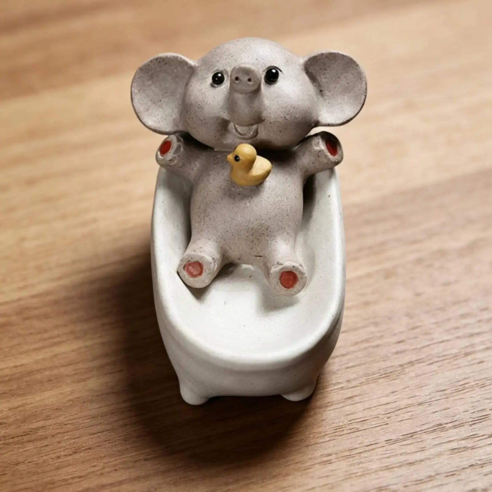 Animal Bathtub Figurine Soothing Mini Bathtub Pet Statue Adorable Cute Animal Desk Decoration for Tea Table, Office