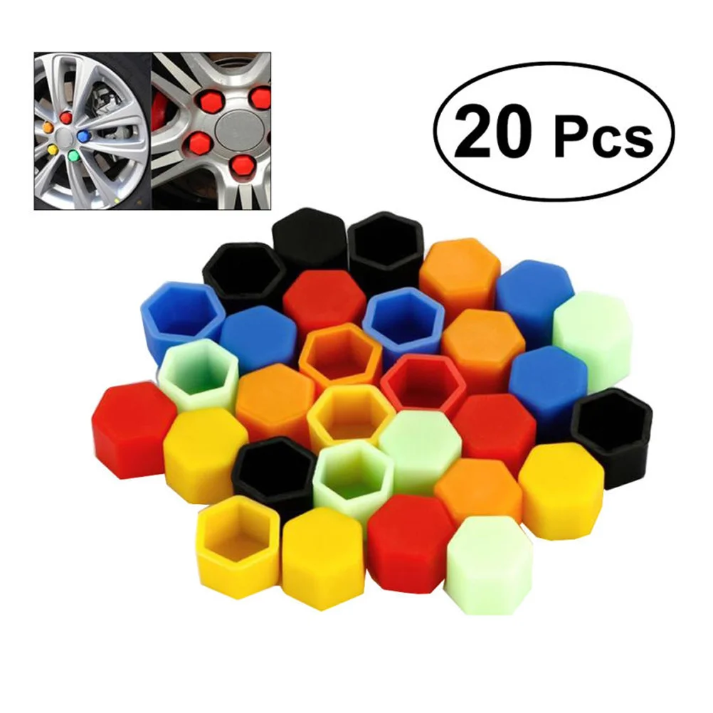 

20Pcs Wheel Nut Covers Silicone Tough Anti-Rust Bolt Head Protectors Easy Fit Wheel Bolt Caps 19Mm Multi-Color
