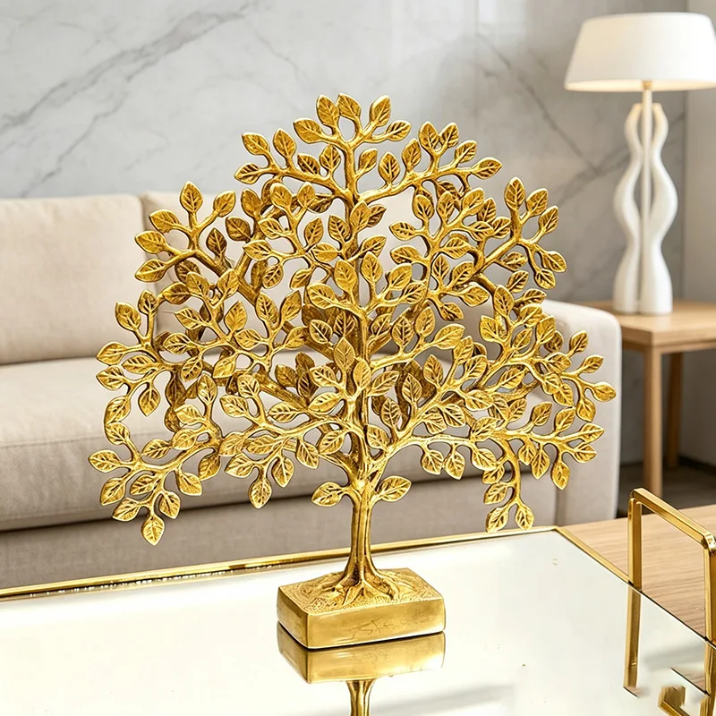 DSA brass handmade retro three-dimensional happiness tree ornament fortune tree auspicious tree home decoration