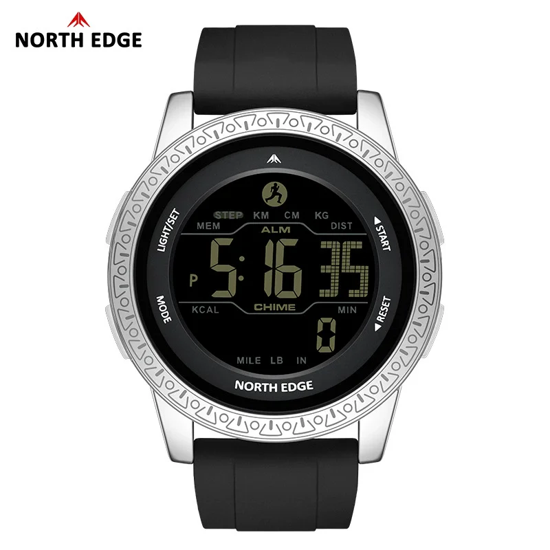 

NORTH EDGE APOLLO модные спортивные электронные часы мужские водостойкие часы-будильник с календарем шагомер пробег часы с калориями для мужчин