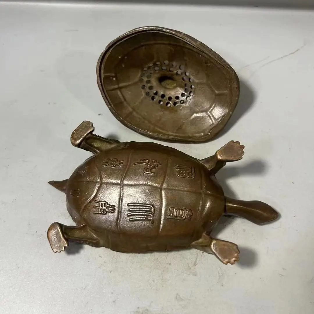 

Antique Turtle Sandalwood Incense Burner Household Tea Ceremony Table Old Purple Copper Ornament