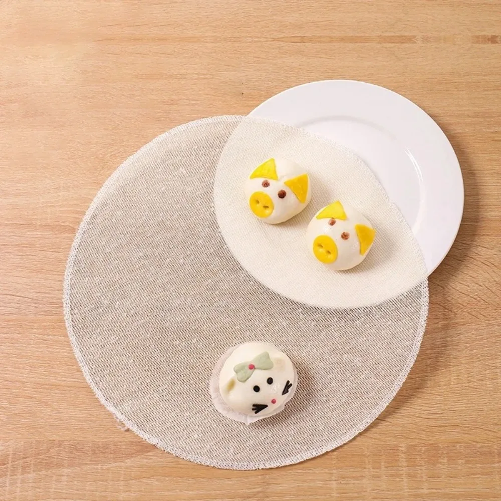 10pcs New Pure Cotton Steamer Cloth Round Reusable Steamed Mat Non-stick Household Drawer Cloth Kitchen Steamer