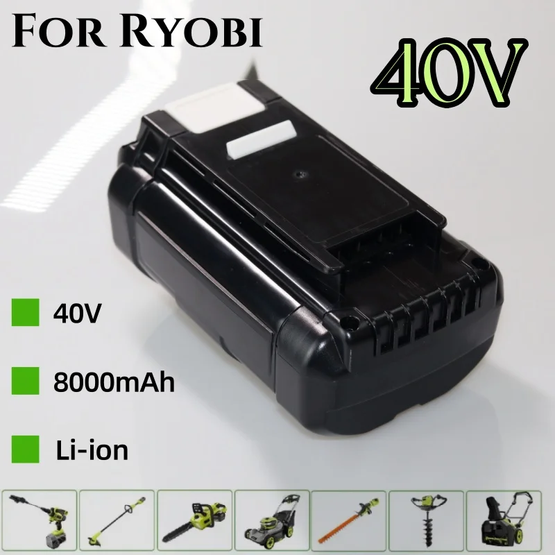 

40V 8.0Ah Replaces Ryobi Op4040 Op4040A1 40V Battery Op4026 Op4040 Op4050, Compatible with Ryobi 40 Volt Cordless Power Tools