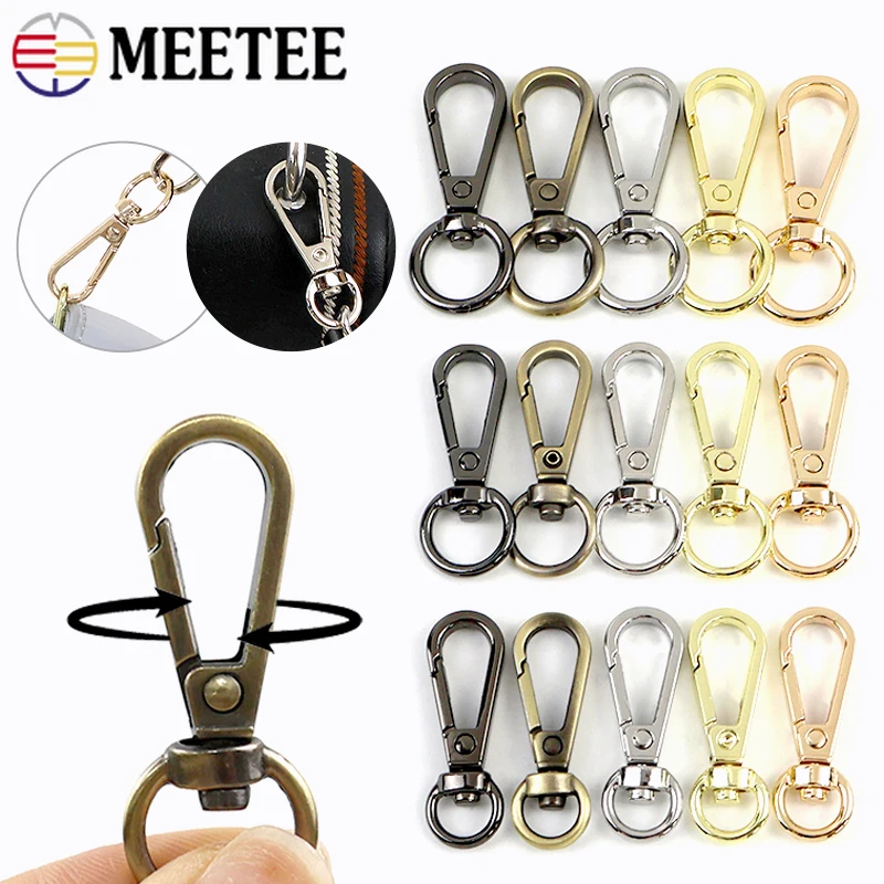 Hebilla giratoria de Metal para bolsos, cierre de langosta, Clip de gatillo, gancho a presión, colgador de bolso, llavero, accesorios de costura