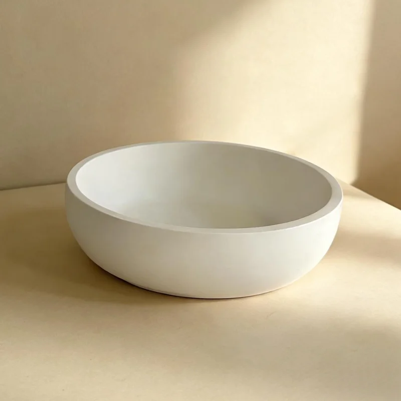 Round Concrete Flowerpot Cement Succulents Plants Pot Silicone Mold Big Size Plaster Tray Gypsum Storage Bowl Mould view 5