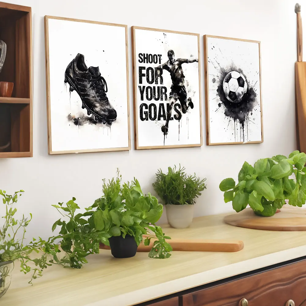 Set of 3 Football Wall Art Canvas Prints Poster, Boys Bedroom Decor Teen Room Football Wall Art, Football GiftsNo Frame