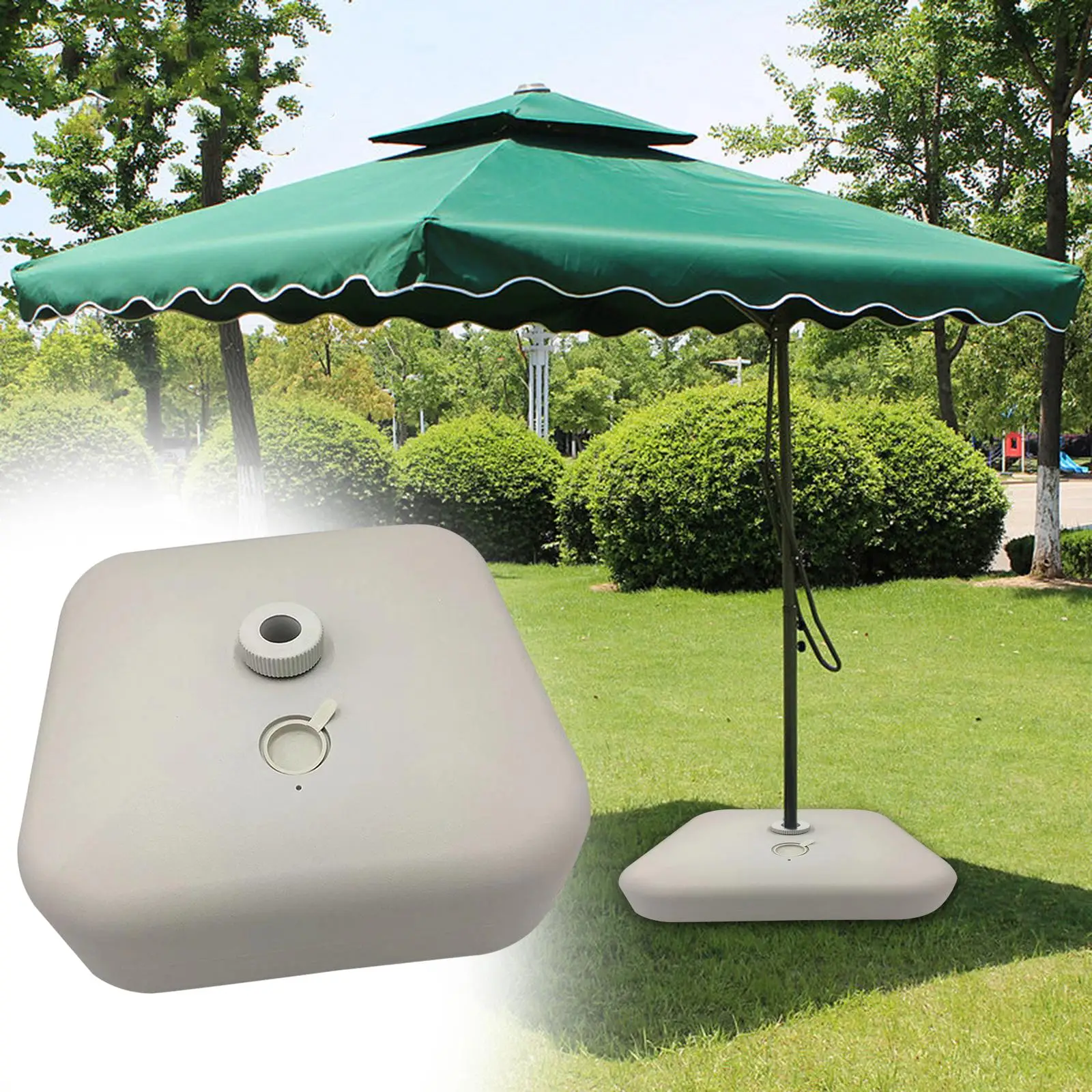 Umbrella Base Stand 25L Water Filled Parasol Pole Holder Shelter Patio Umbrella Stand for Fishing Garden Yard Lawn Backyard