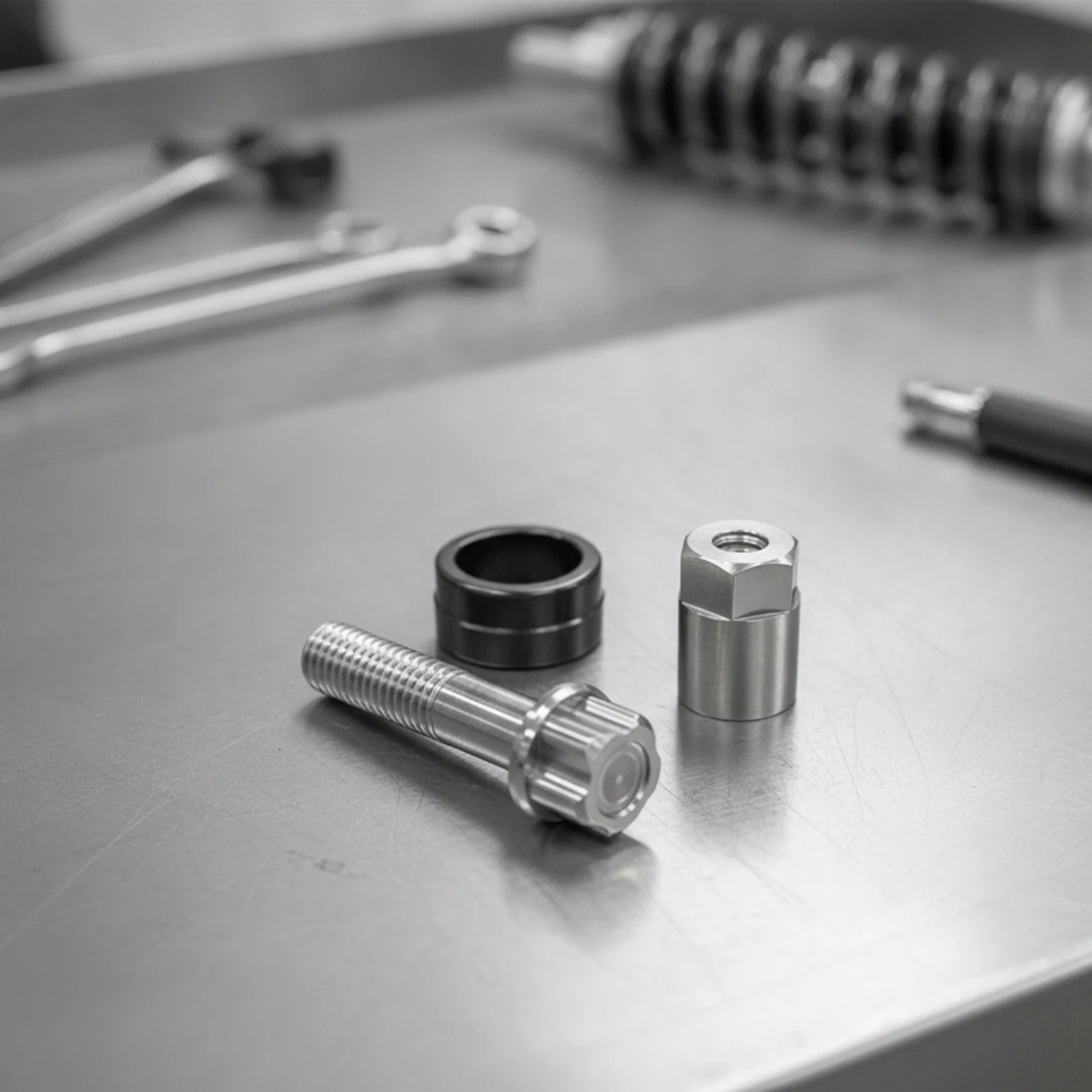 Shock Absorber Screw with Locking Collar Stainless Steel Anti-Theft Screw Fastener Slimline for Motorcyclists
