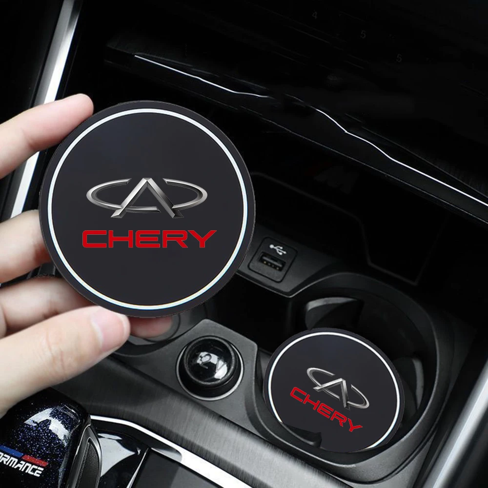 2Pcs Car Coaster Water Cup Bottle Holder Anti-slip Pad Mat Silica Gel For Chery Tiggo 2 3 4 5 6 7 8 3X 5X Pro T11 5X Glx 7