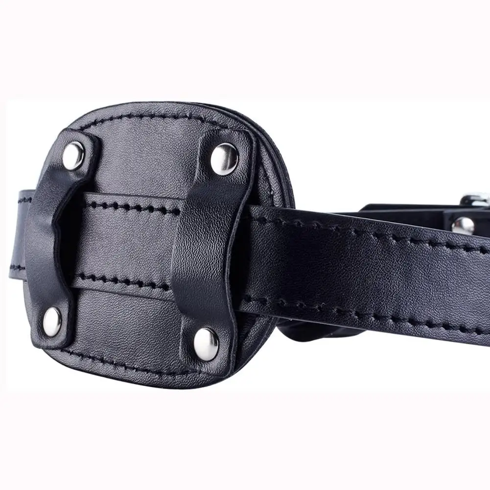 Lockable Dildo Penis Mouth Gag with Lock Bondage Leather Strap On BDSM Adult Sex Toy for Women