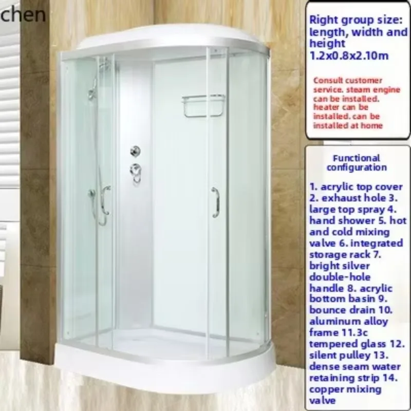 HT  Homestay Standard Shower Room Tempered Glass Bath Room Modern Minimalist